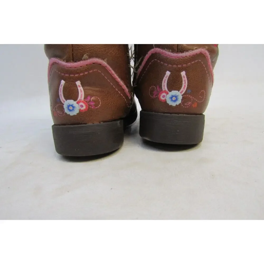 Spirit Dreamworks Wild and Free Toddler Size 7 Brown Zip Cowboy Boots